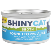 Пълноценна консервирана храна за котки GimCat SHINYCAT TUNA WITH ANCHOVIES риба тон и аншоа в натурален бульон